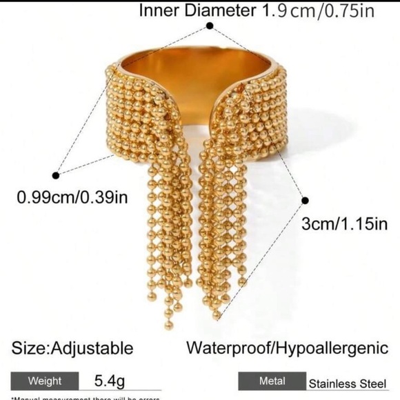 Silver Bead Tassel Ring – Adjustable Stainless Steel, Gift Ready - Picture 6 of 7